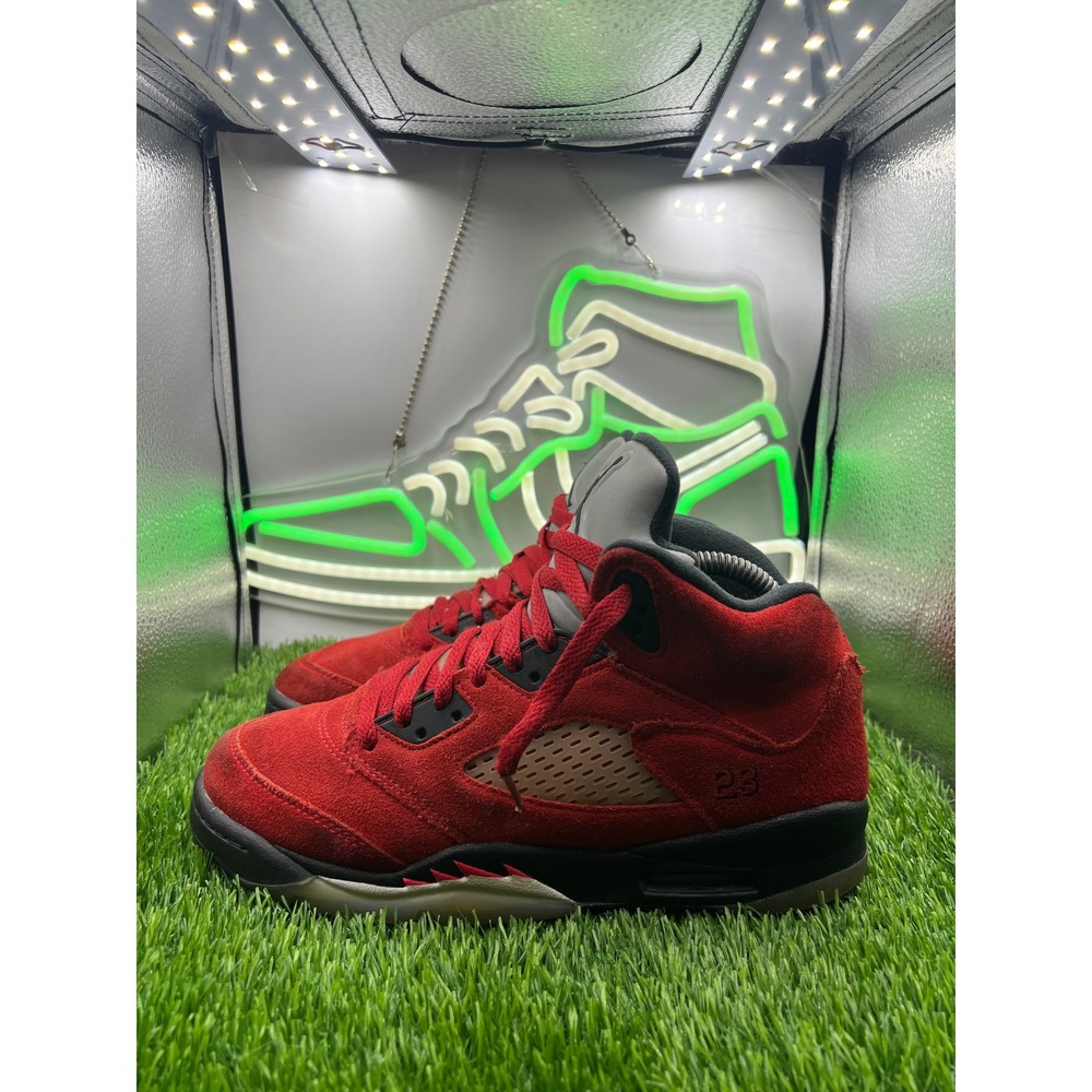 Jordan 5 Retro Raging Bull 2021 Red Suede 440888-600 Mens 7Y Basketball Shoes
